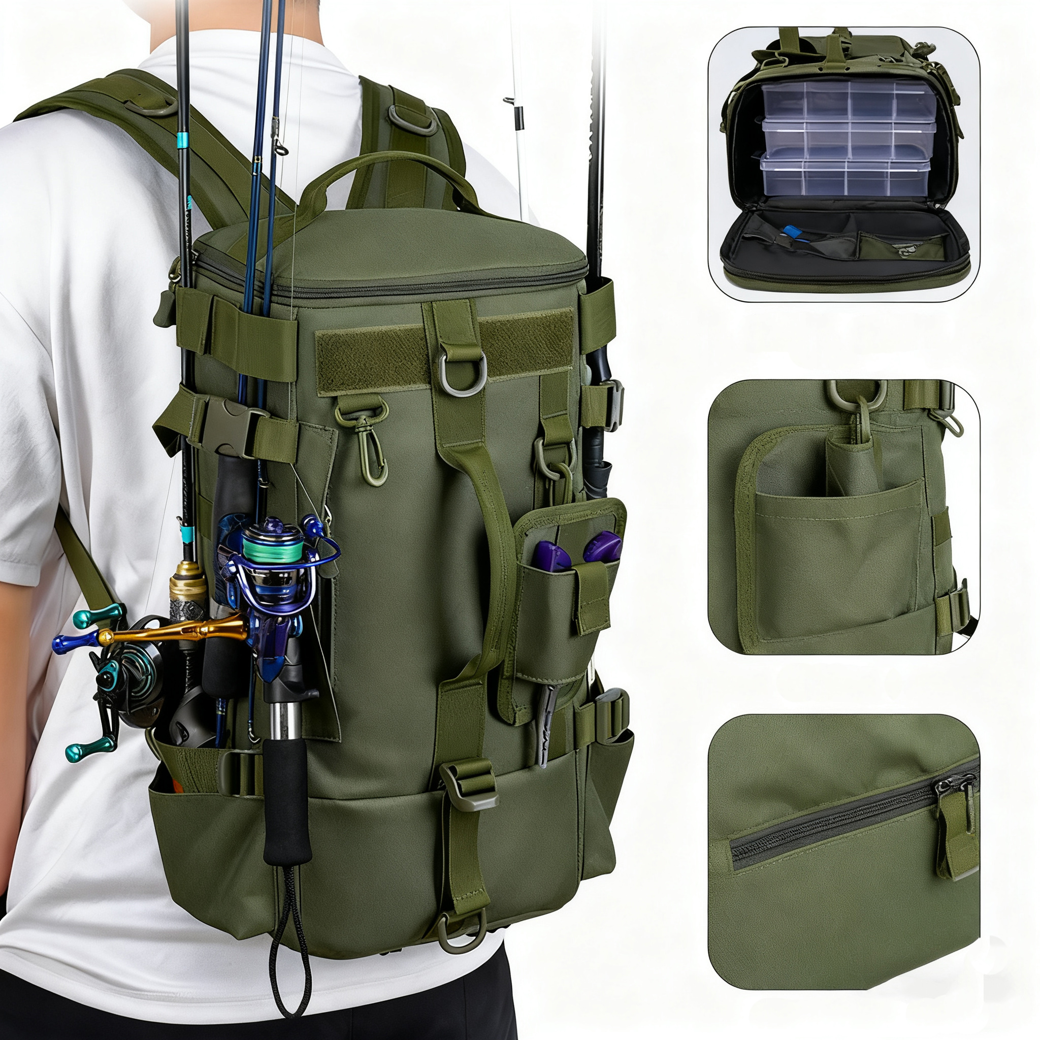 Sports Equipment Outdoor Storage - Multifunctional Fishing Backpack Tackle Bag with