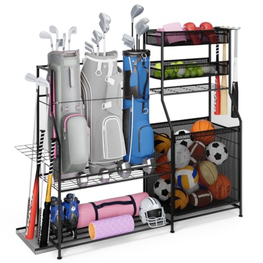 Sports Equipment Basketball - Garage Sports Equipment Organizer for 3