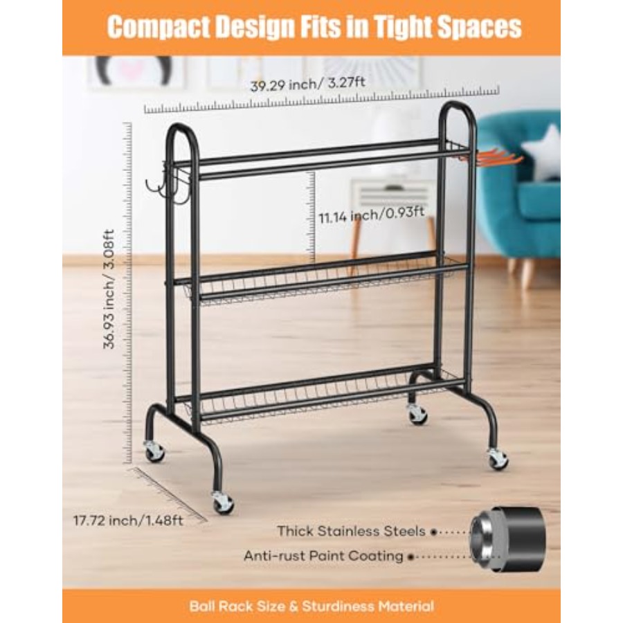 Basketball Rack Rolling Basket - Sports Equipment Basketball recensione e prezzo