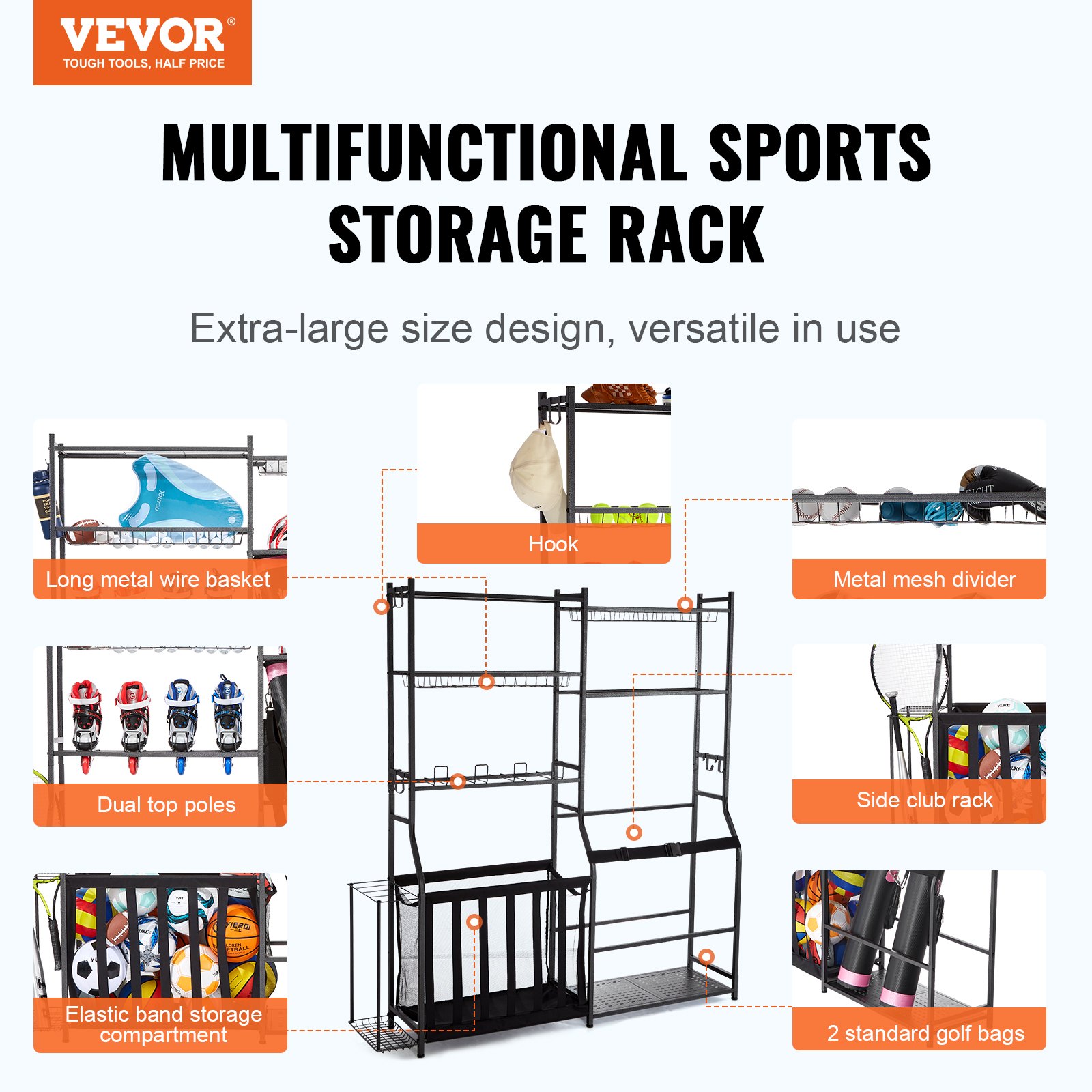 Golf Storage Garage Organizer, - Sports Equipment Outdoor Storage recensione e prezzo