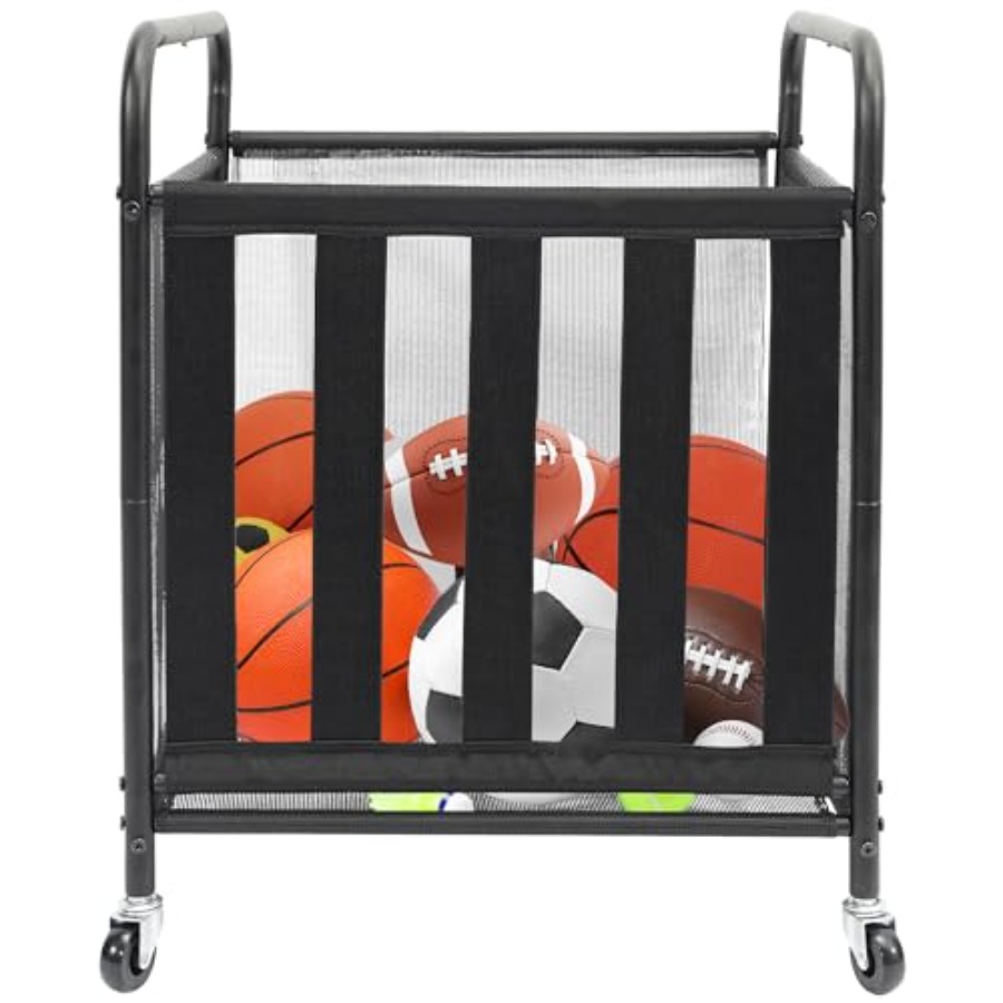 Rolling Sports Ball Storage Ca - Sports Equipment Basketball recensione e prezzo