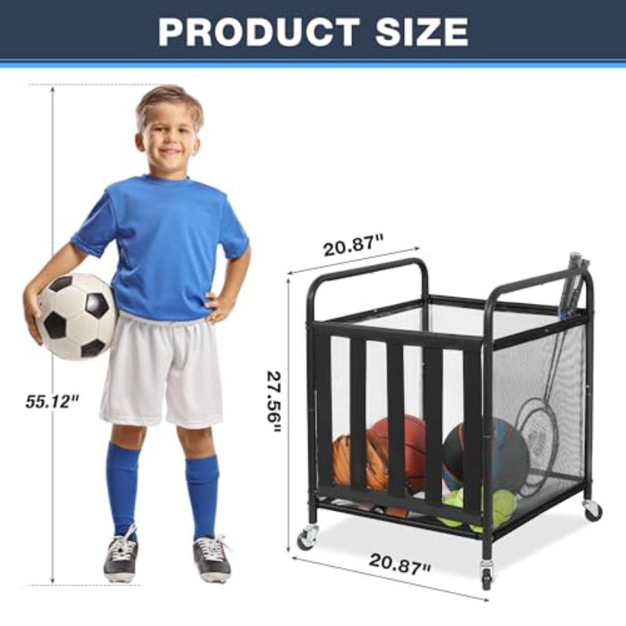 Rolling Sports Ball Storage Ca - Sports Equipment Basketball recensione e prezzo
