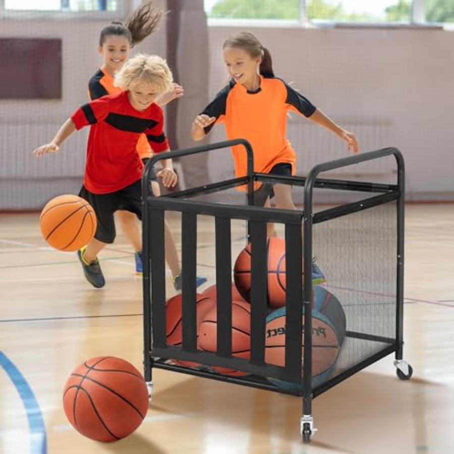 Rolling Sports Ball Storage Ca - Sports Equipment Basketball recensione e prezzo