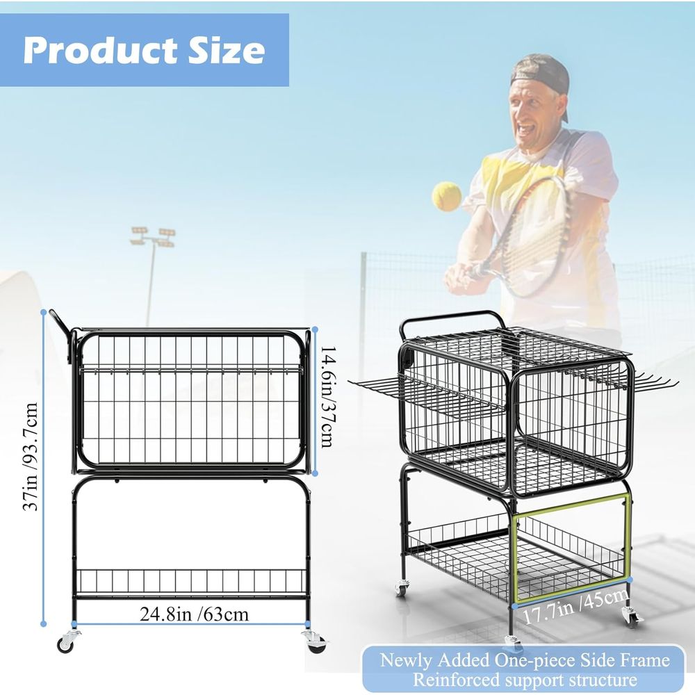 Portable Tennis Ball Cart for  - Sports Equipment Basketball recensione e prezzo